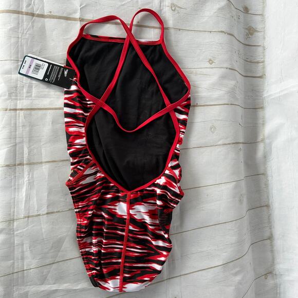 NWT Speedo One Piece ProLT Cross Back Printed Adult Team Colors 6/32 Small Red - Picture 5 of 6